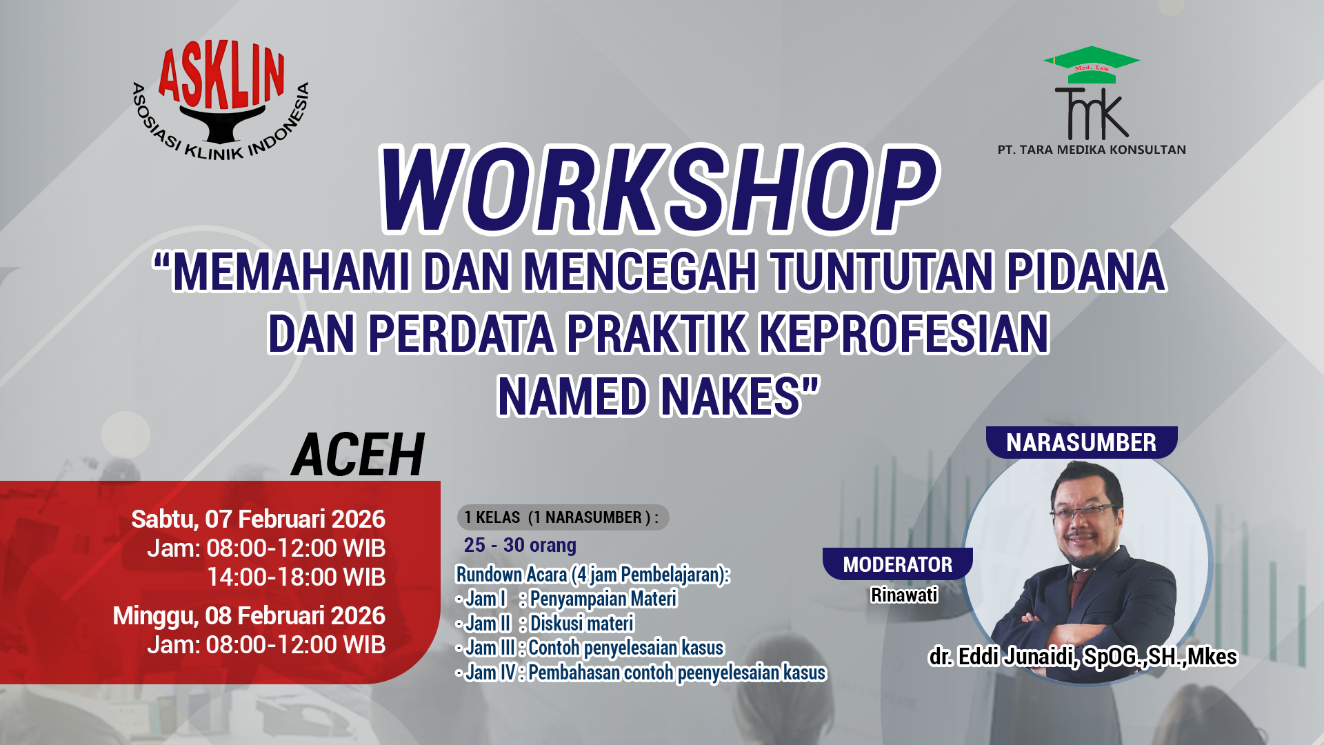 Workshop Pencegahan Risiko Hukum Praktik Tenaga Kesehatan