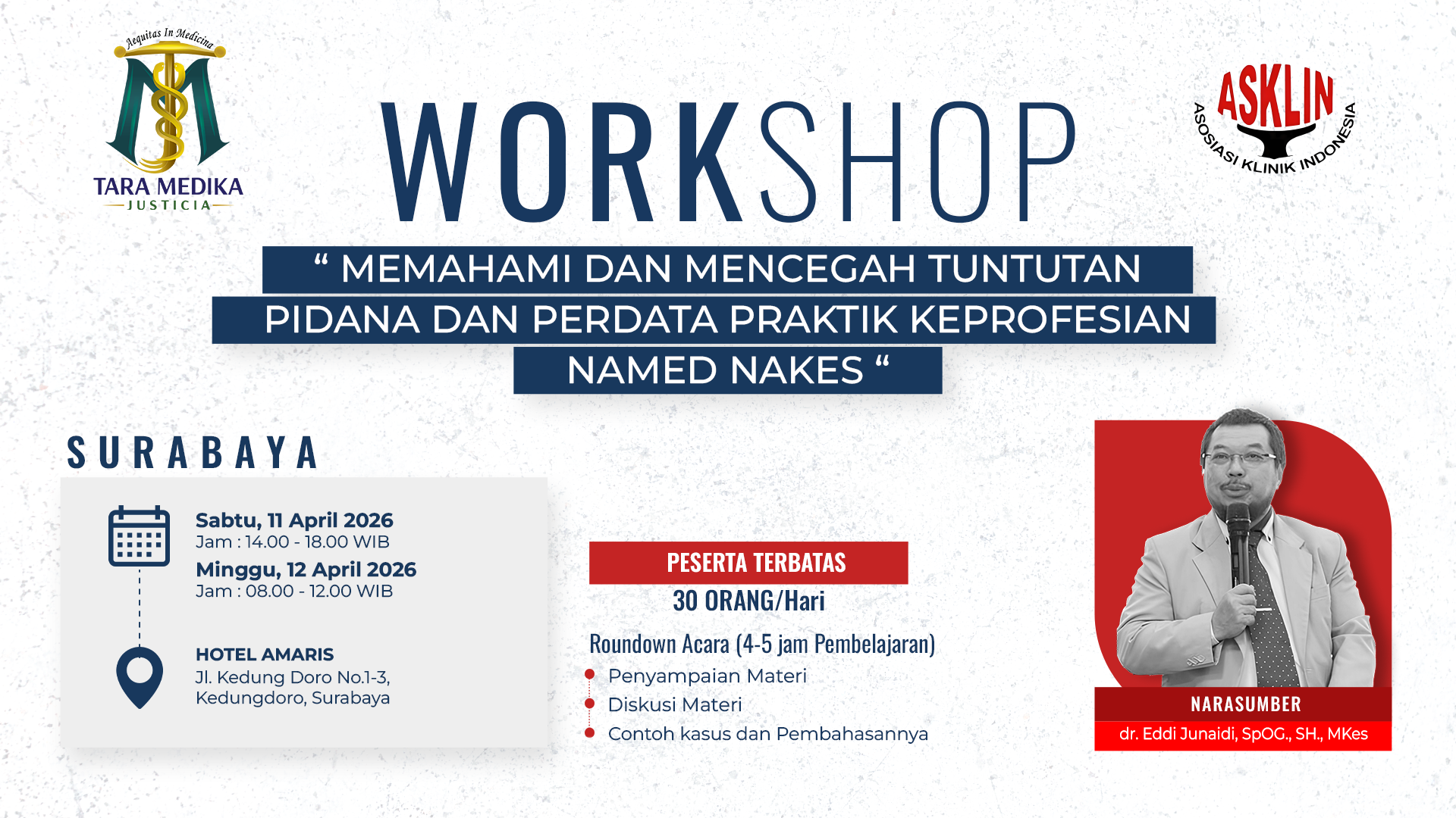 Memahami dan Mencegah Tuntutan Pidana dan Perdata Praktik Keprofesian Named Nakes - Surabaya